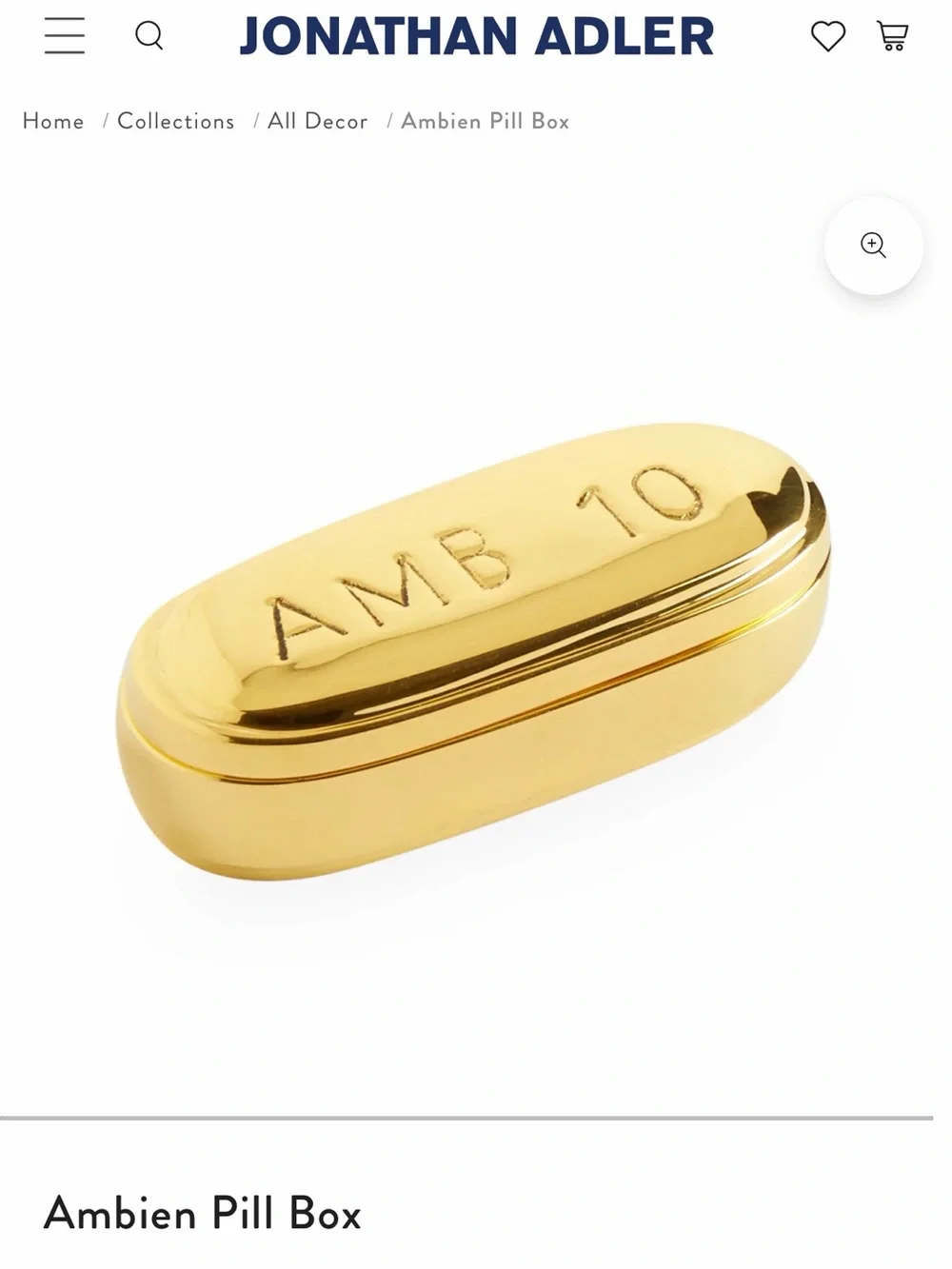 Jonathan Adler Ambien Pill Box - Picture 1 of 9